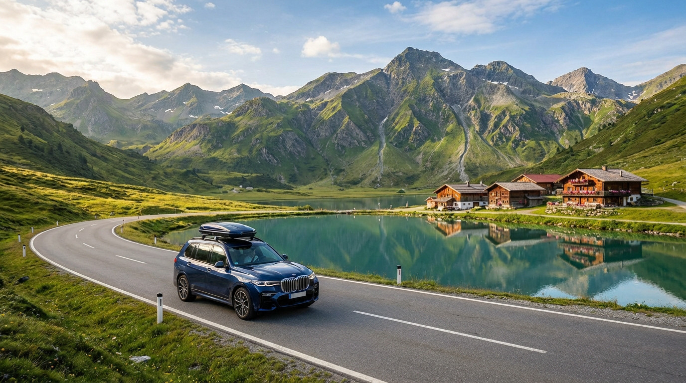 alpine-road-trip-majestic-mountains-and-serene-lake-journey