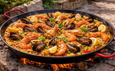 Inspiration pour une soirée conviviale : idée recette poêle géante à partager