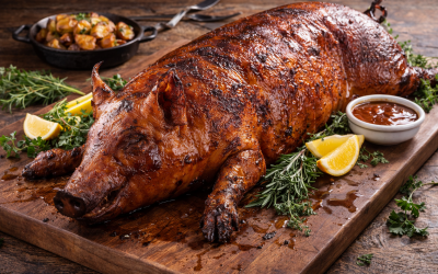 cochon confit à la bière sirop d’érable et épices