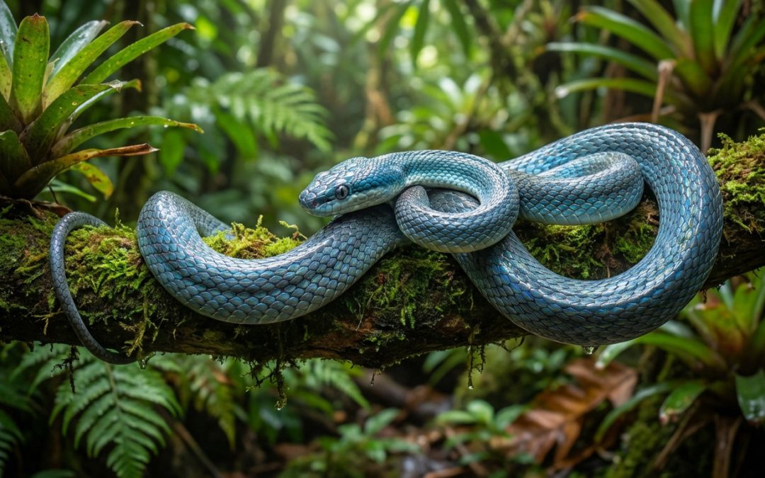 Beauté bleue du Vietnam : le serpent aux reflets d&rsquo;acier