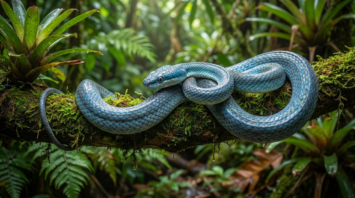 Découvrez la beauté bleu du vietnam, ce serpent ratier unique.