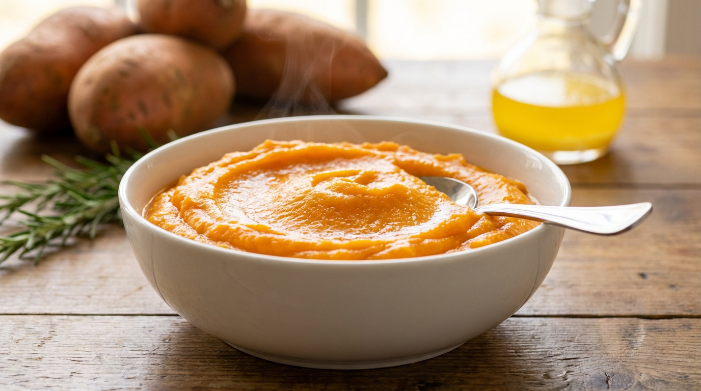 Réussissez votre purée de patate douce en 2026 grâce à nos techniques de cuisson vapeur et astuces anti-noircissement pour un rendu soyeux et nutritif.